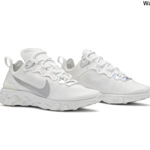 nike womens React Element 55 White Iridescent size 7